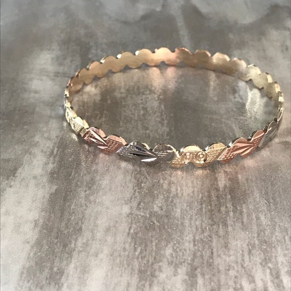 2set TriColor Gold Plated Bangle Cuff - Picture 4 of 7